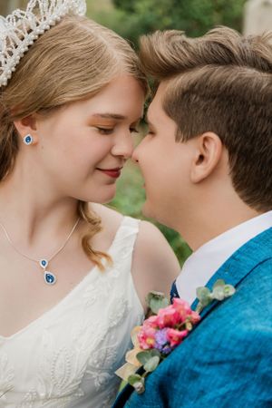 A quiet moment for the bride and groom