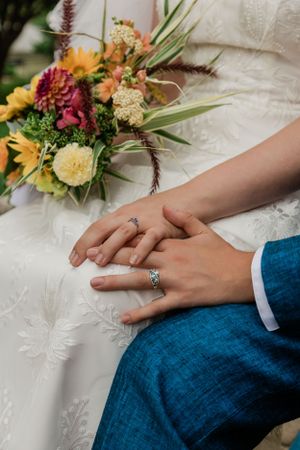 Hands with wedding rings