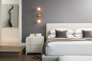 Interior Design Photography of a residential project in Niagara, Ontario, Canada. Architectural photography Bruno Belli. Bedroom.