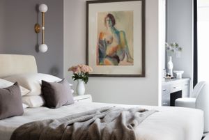 Interior Design Photography of a residential project in Niagara, Ontario, Canada. Architectural photography Bruno Belli. Bedroom.