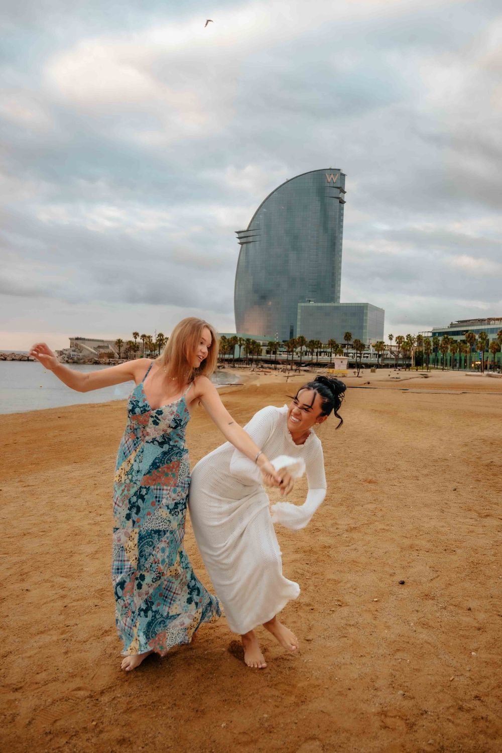 Calm beach photoshoot Barcelona