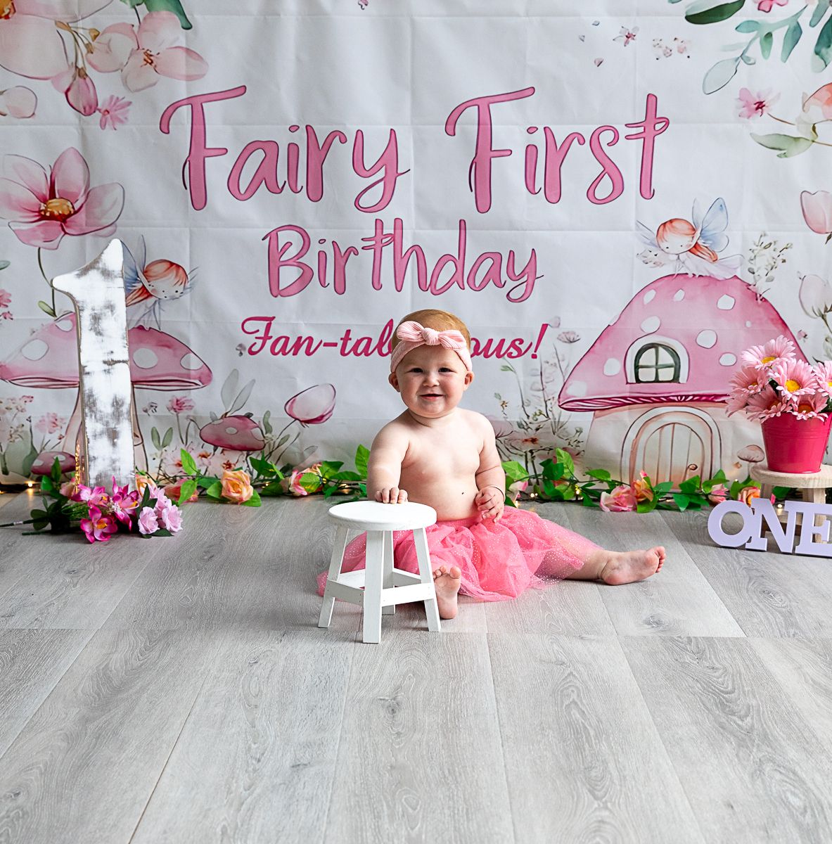 Fairy cake smash set for a professional cake smash photo shoot