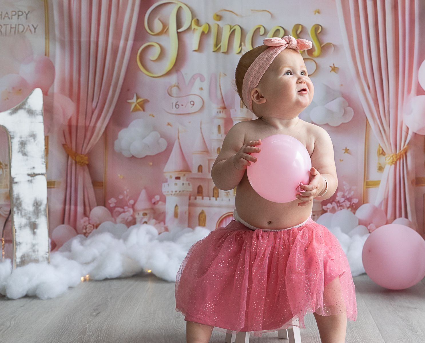 Princess cake smash set for a professional cake smash photo shoot