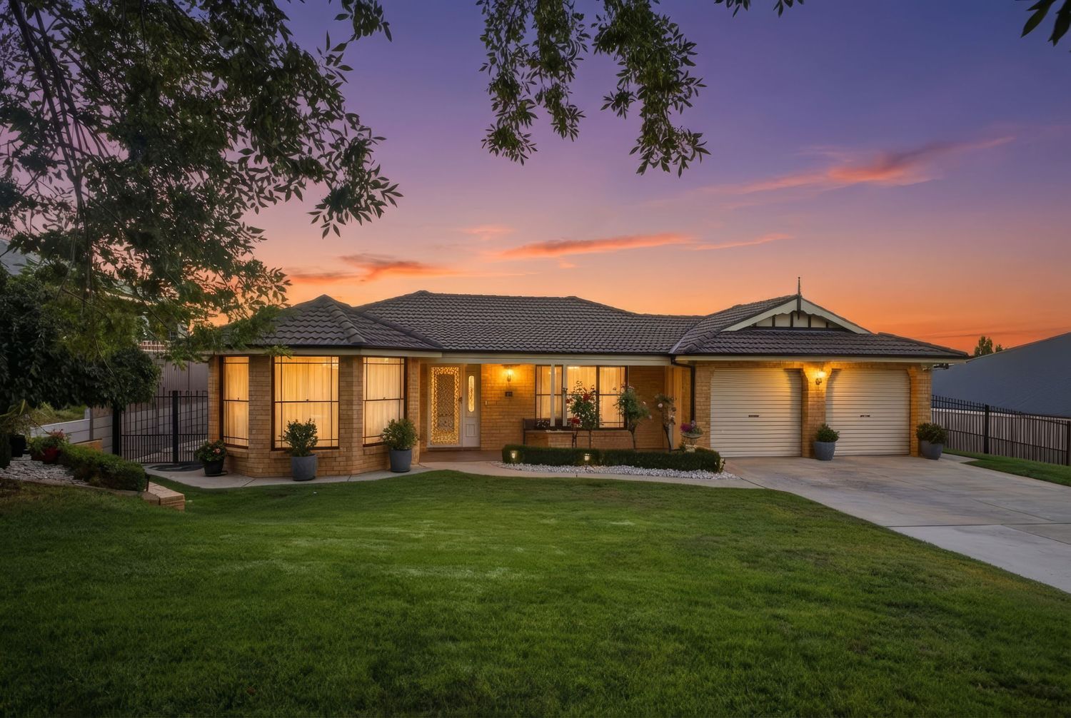 Image of a house with a virtual twilight created.