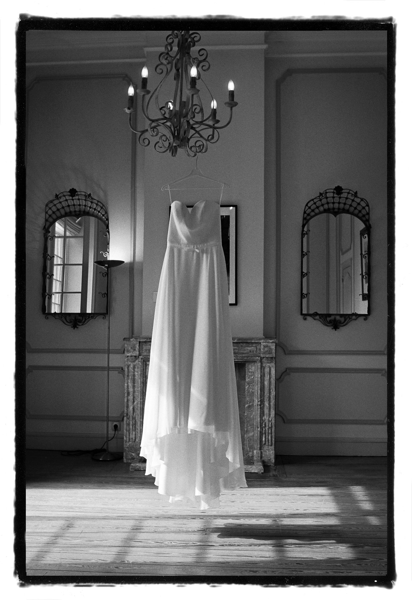 photo argentique noir et blanc au château Terblock