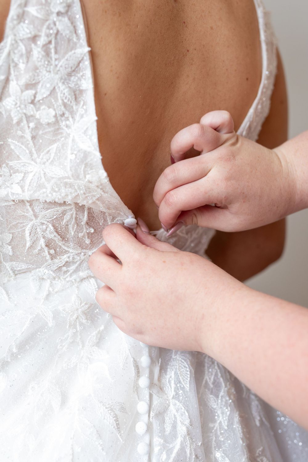 Portrait of bride getting ready