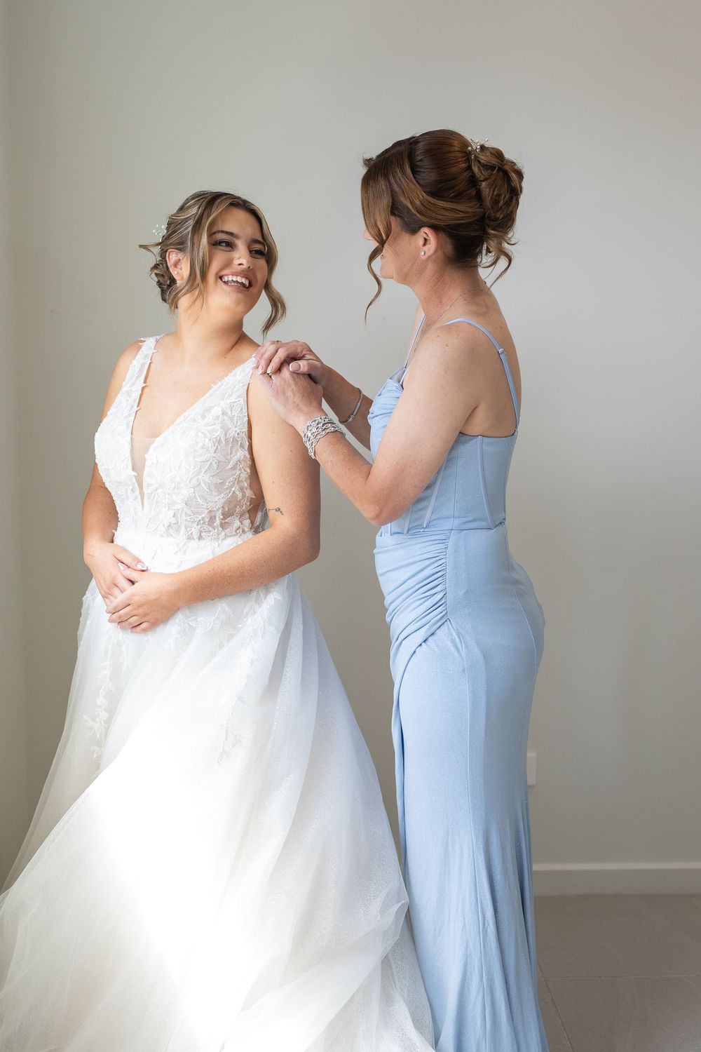 Portrait of bride getting ready
