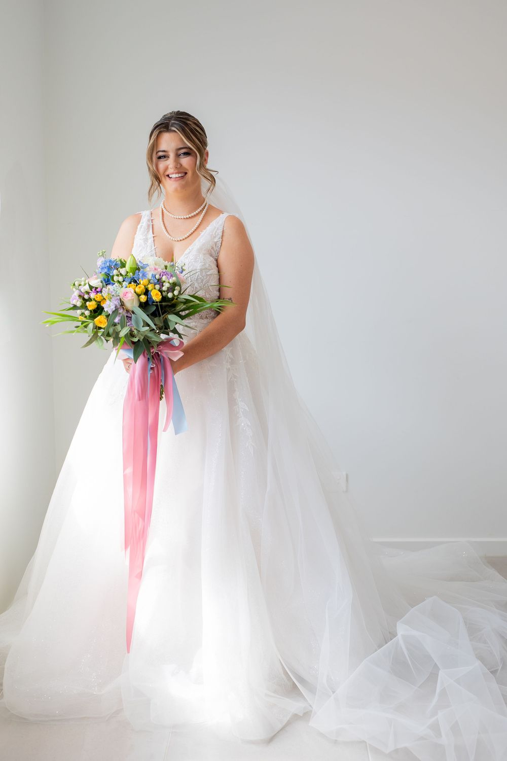 Portrait of bride with flowers