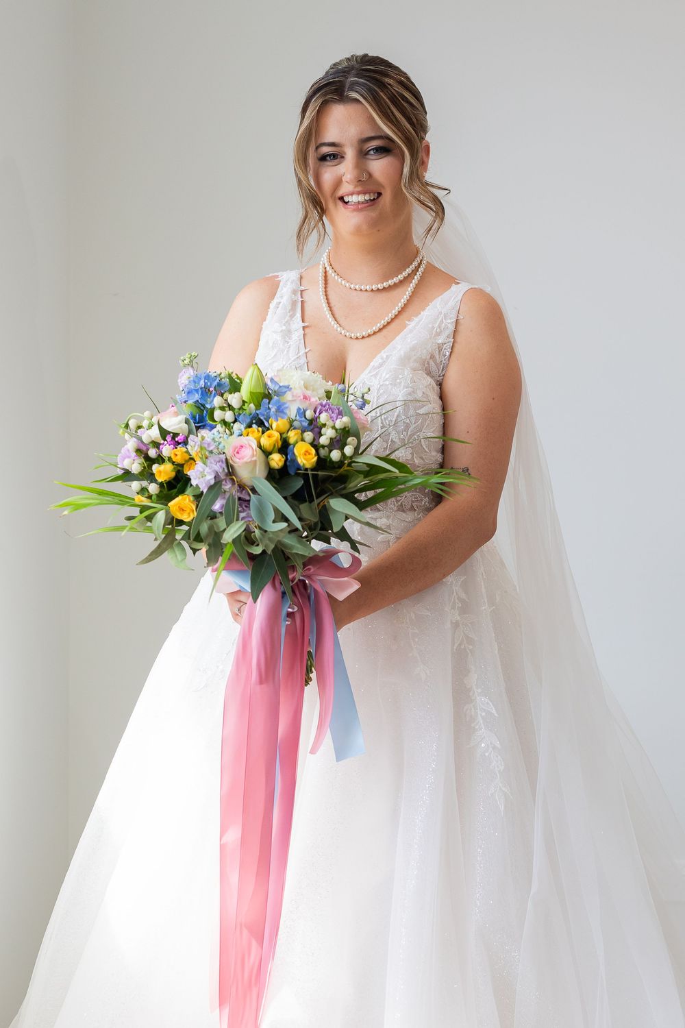 Portrait of bride with flowers