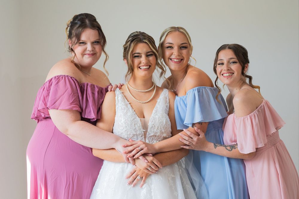 Bride with bridemaids