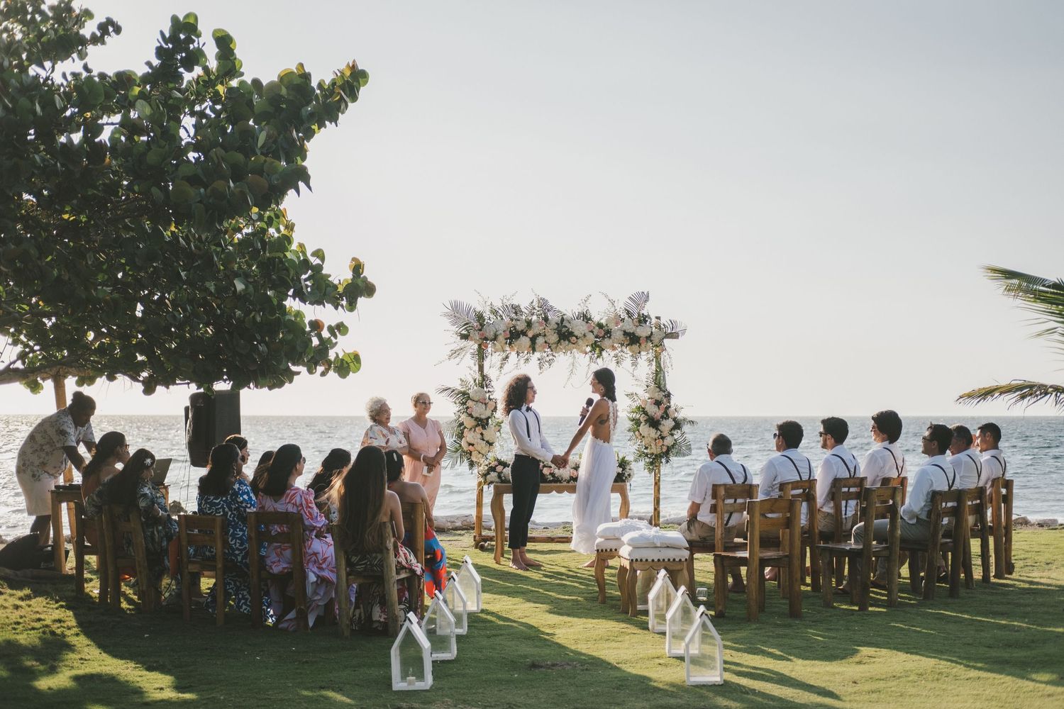 Small wedding on a Colombian beach.