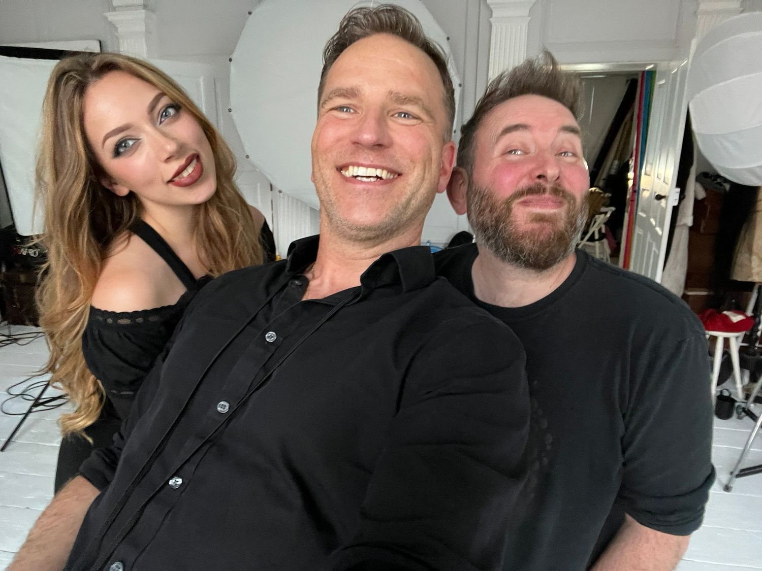 Model Mia Moore with me during one of my Vampirique Shoots and Phil at The Boardroom Studio
