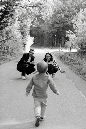 Fun family portrait in Switerland