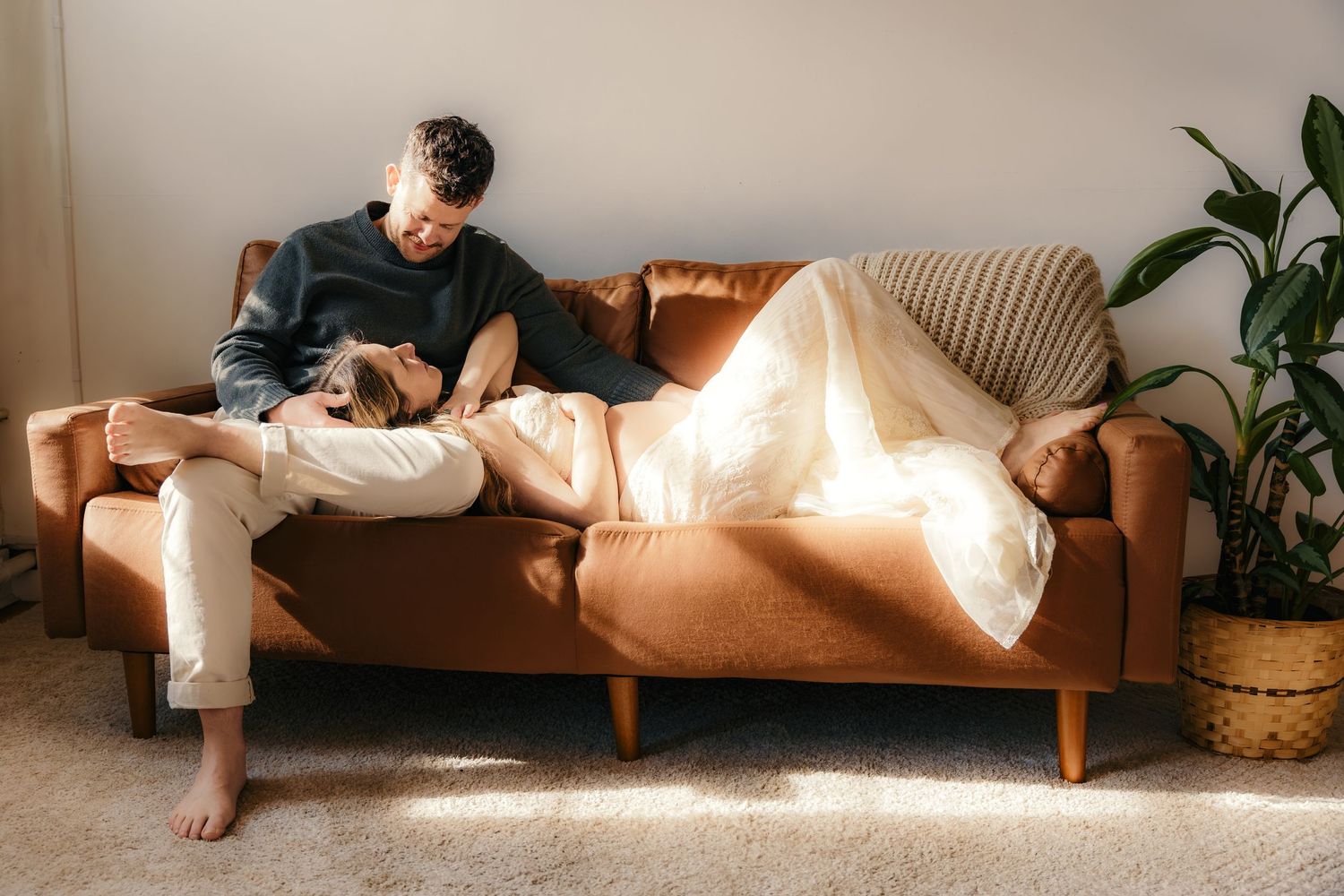 Maternity photo in studio Southern Maine