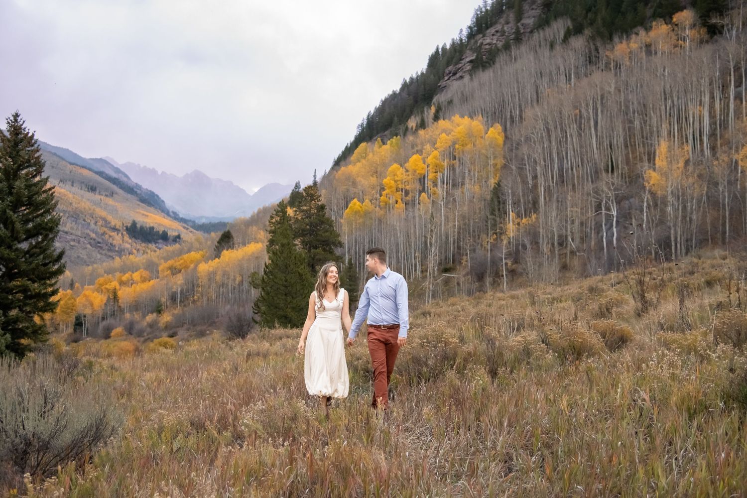 Vail Engagement Photos in the fall colors and mountains of Colorado