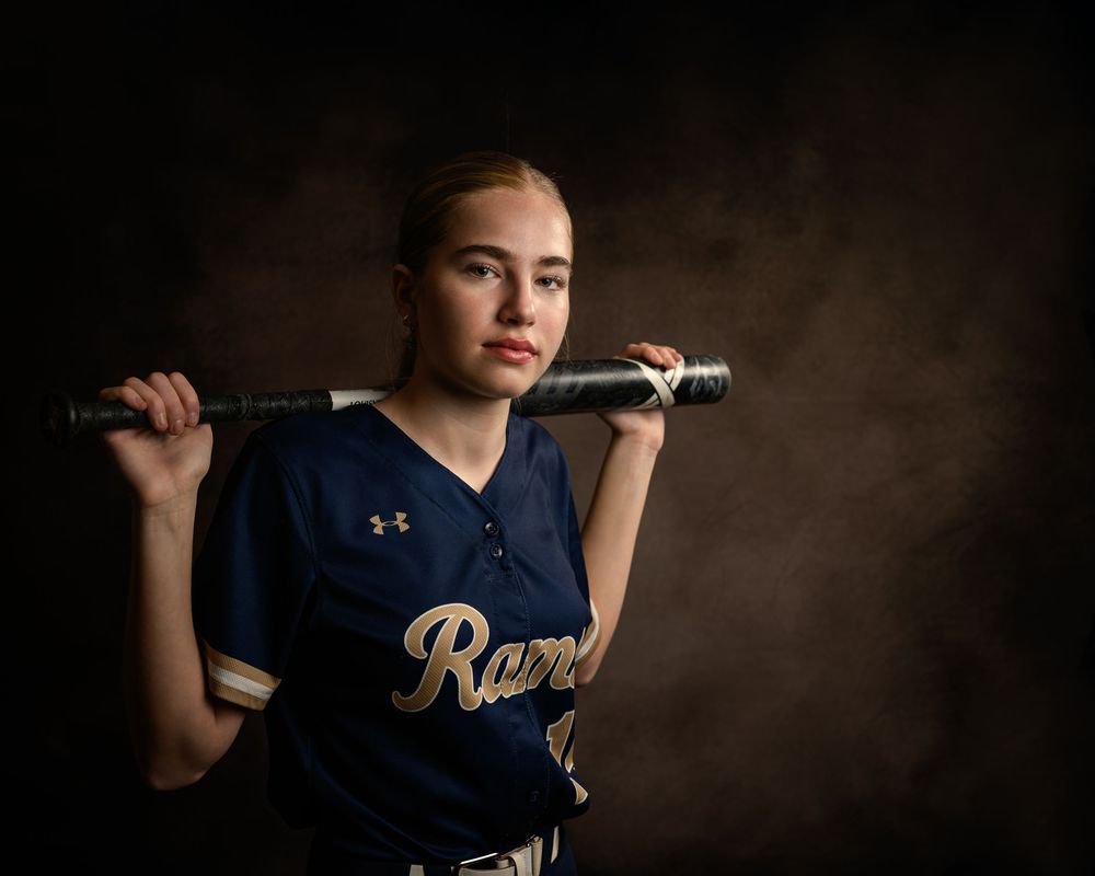 Athlete/softball player fine art portraiture by Tracey Richvalsky, Rhythm In Light Photography