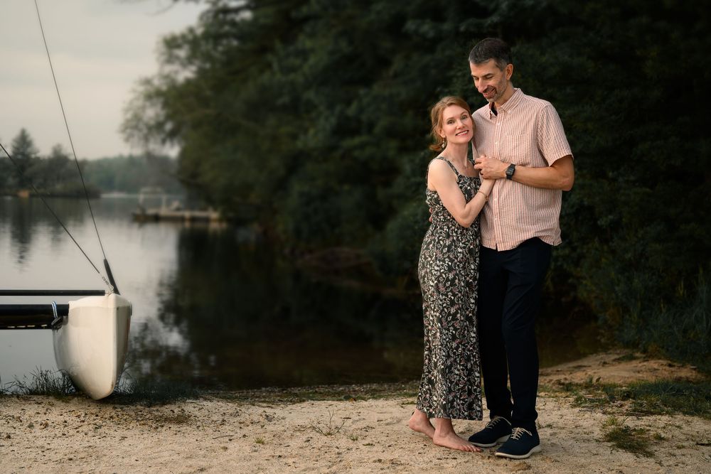 Anniversary portrait. Lake Naomi, Pocono Pines, PA. Tracey Richvalsky, Rhythm In Light Photography