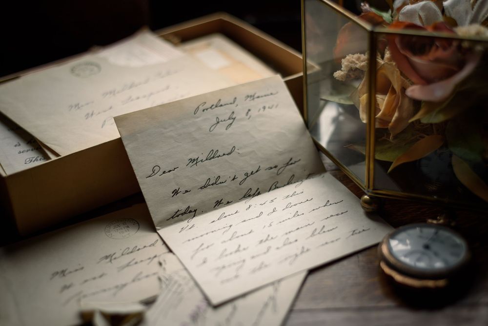 Dear Mildred: Still life of my grandfather's letters to my grandmother during WWII by Tracey Richvalsky, Rhythm In Light Photography
