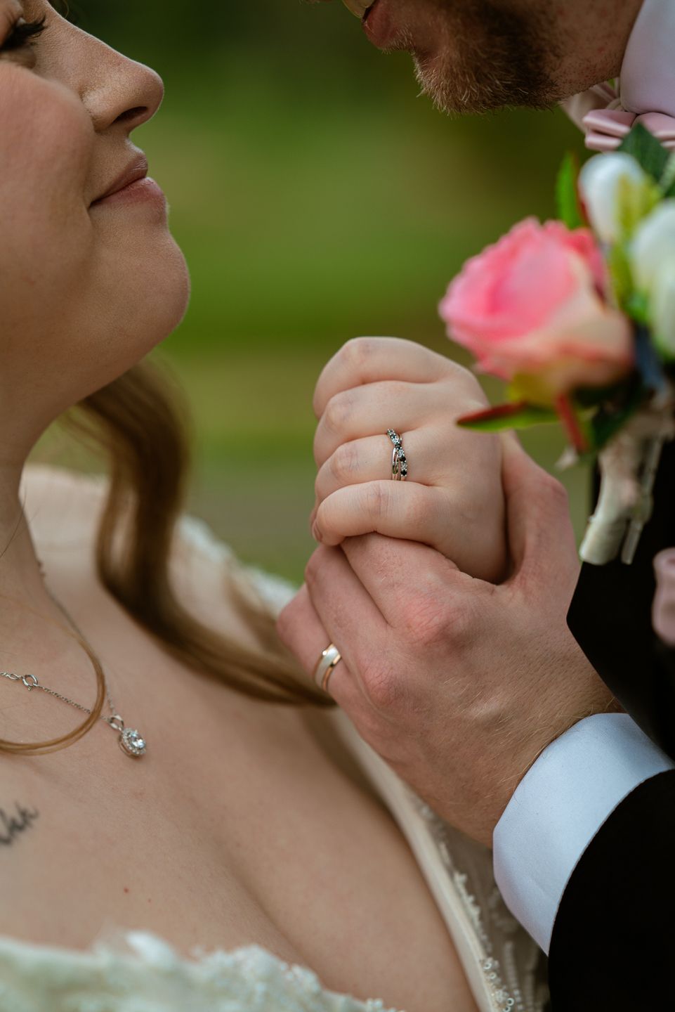 A bride and groom on their wedding day, by Kris the Photographer, based in Dorset