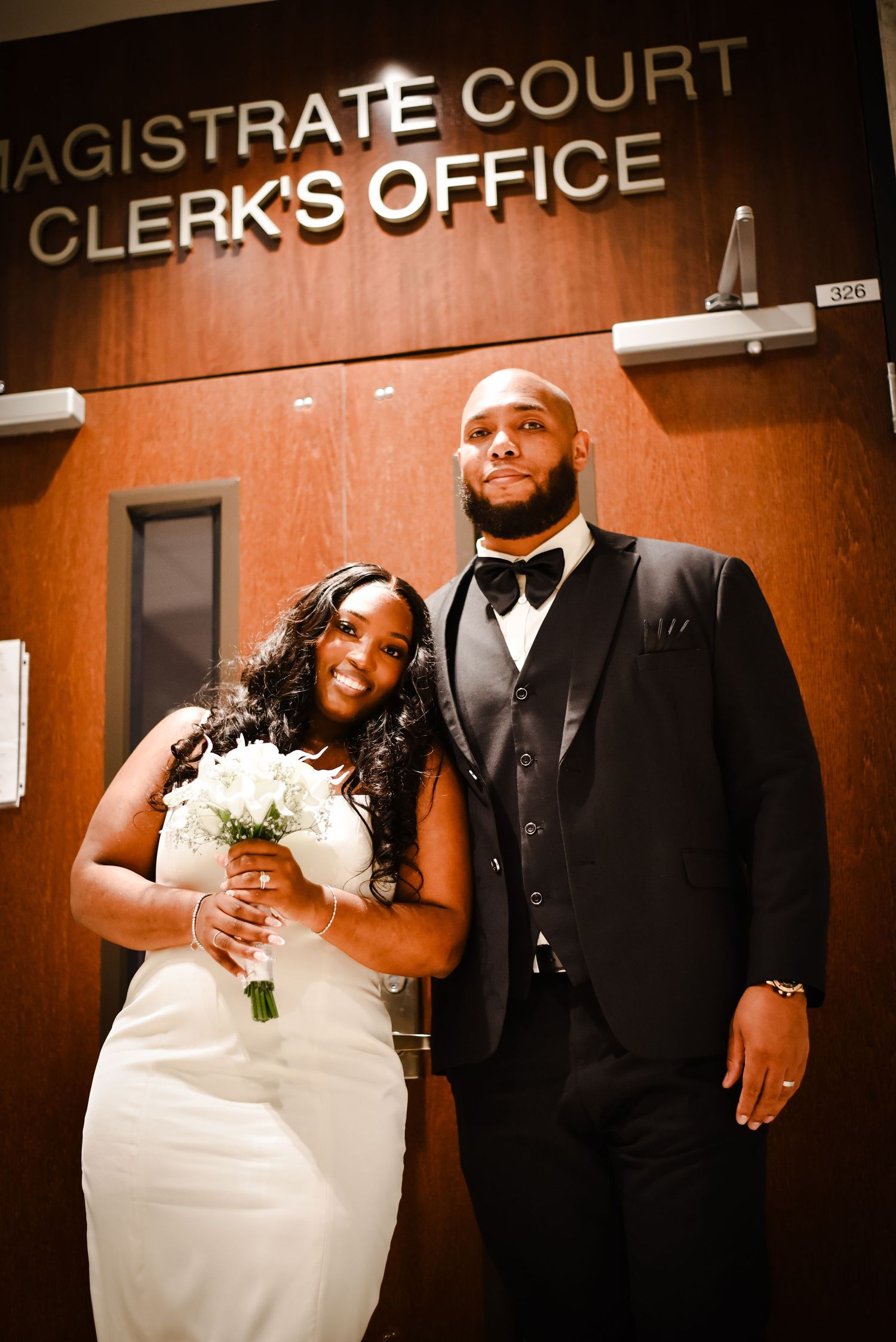 A series of intimate wedding photos showing tender moments between newlyweds in white attire against a light background.