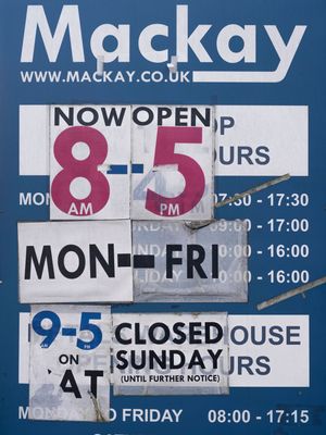 funny sign opening hours