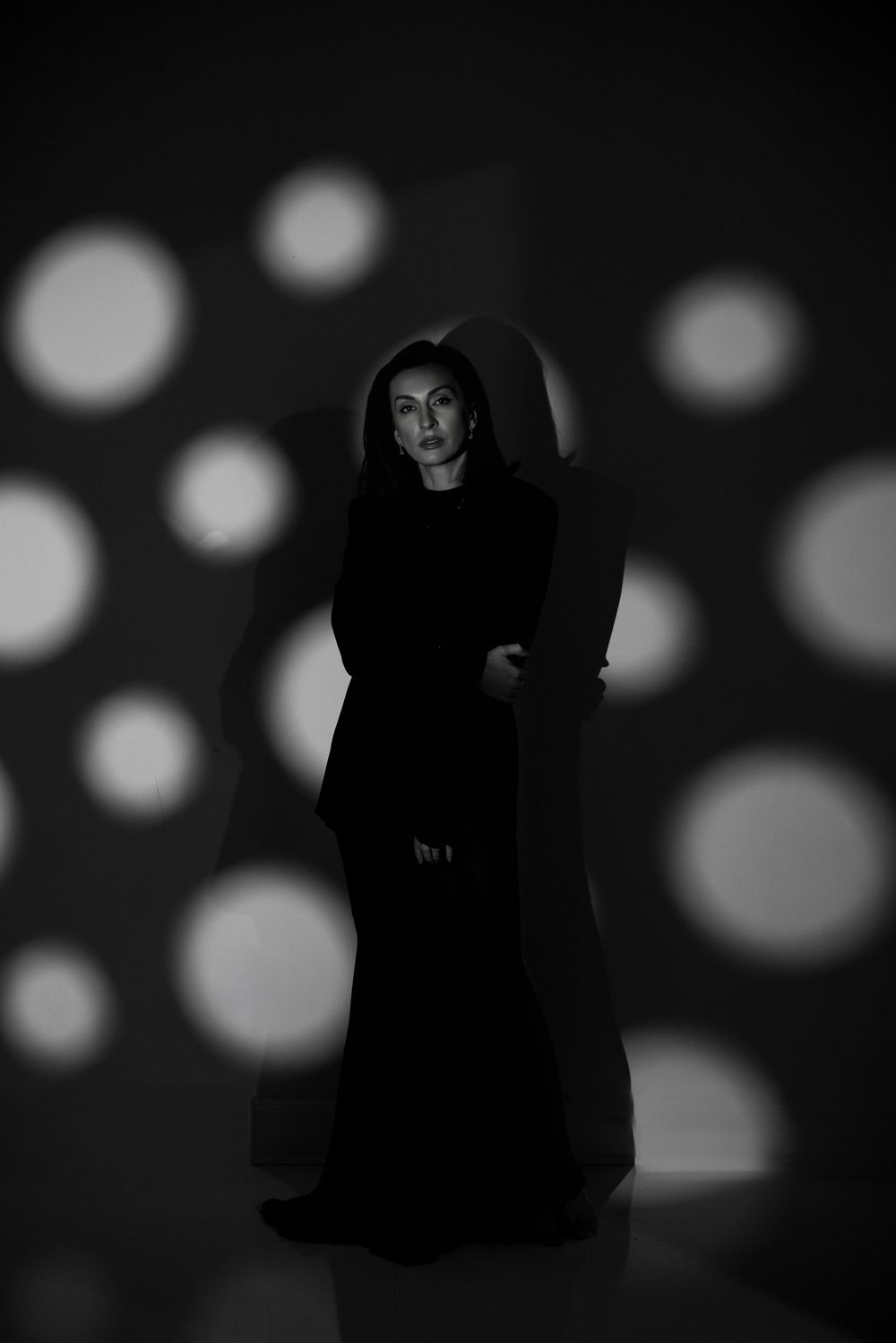 fine art female portrait dark background Nashville luxury studio photography
