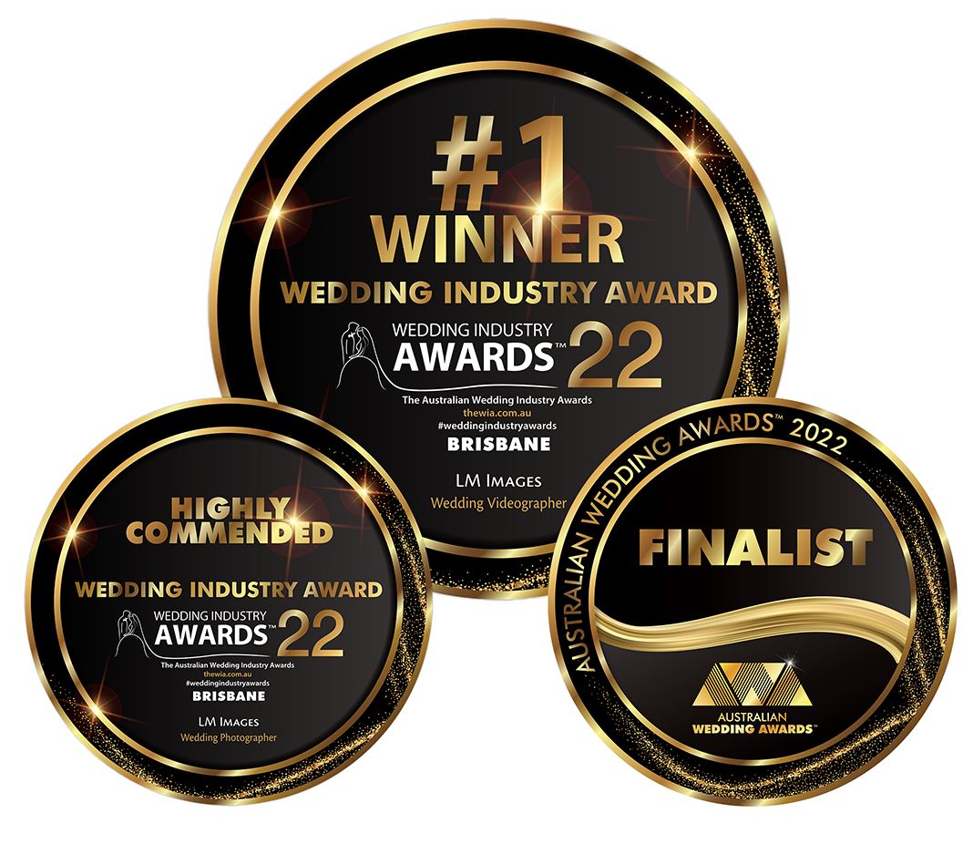 LM Images wins #1 Wedding Industry Award 2022 Brisbane with Highly Commended and Finalist badges.