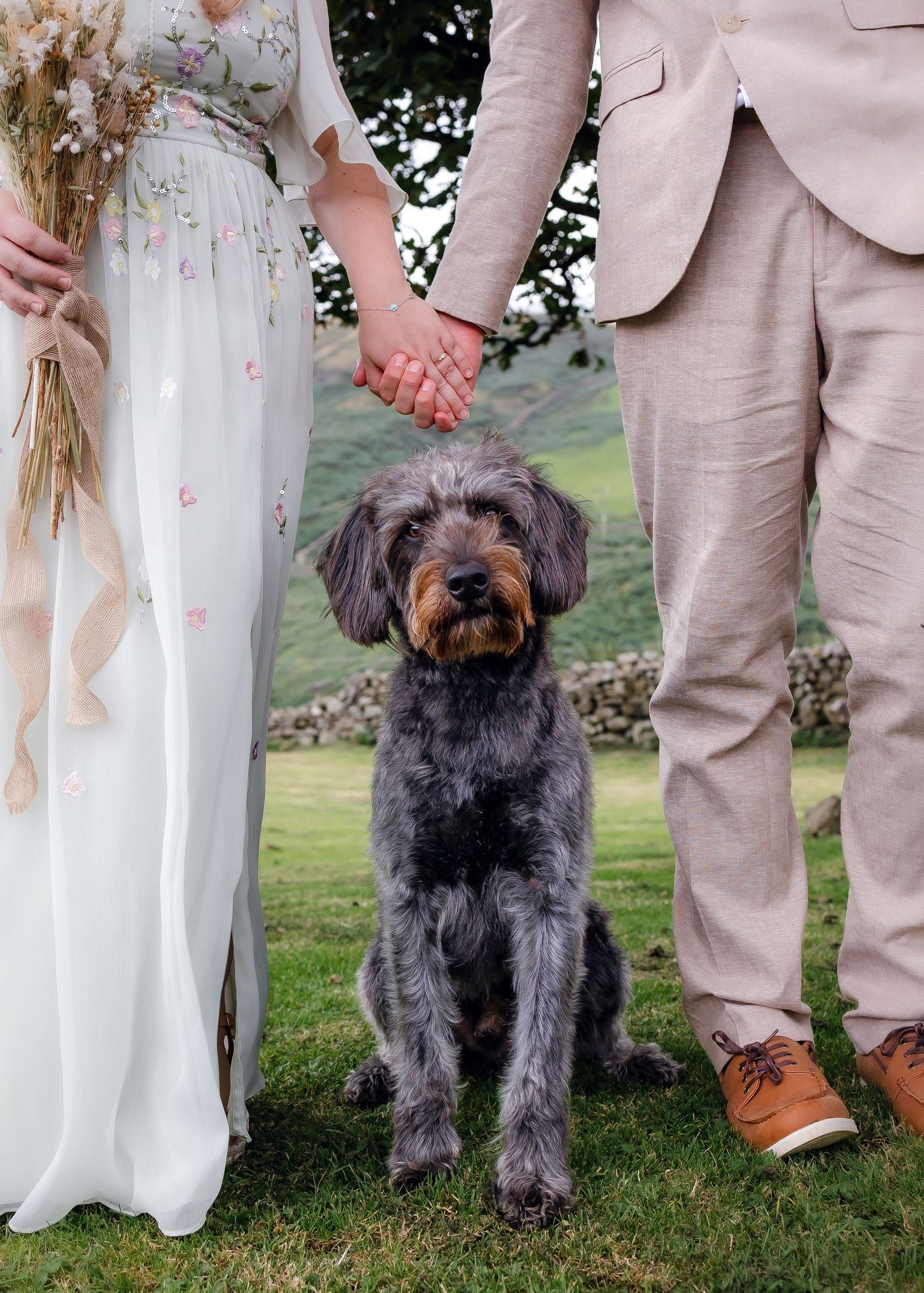 Cumbria wedding photographer - couple and pet portrait