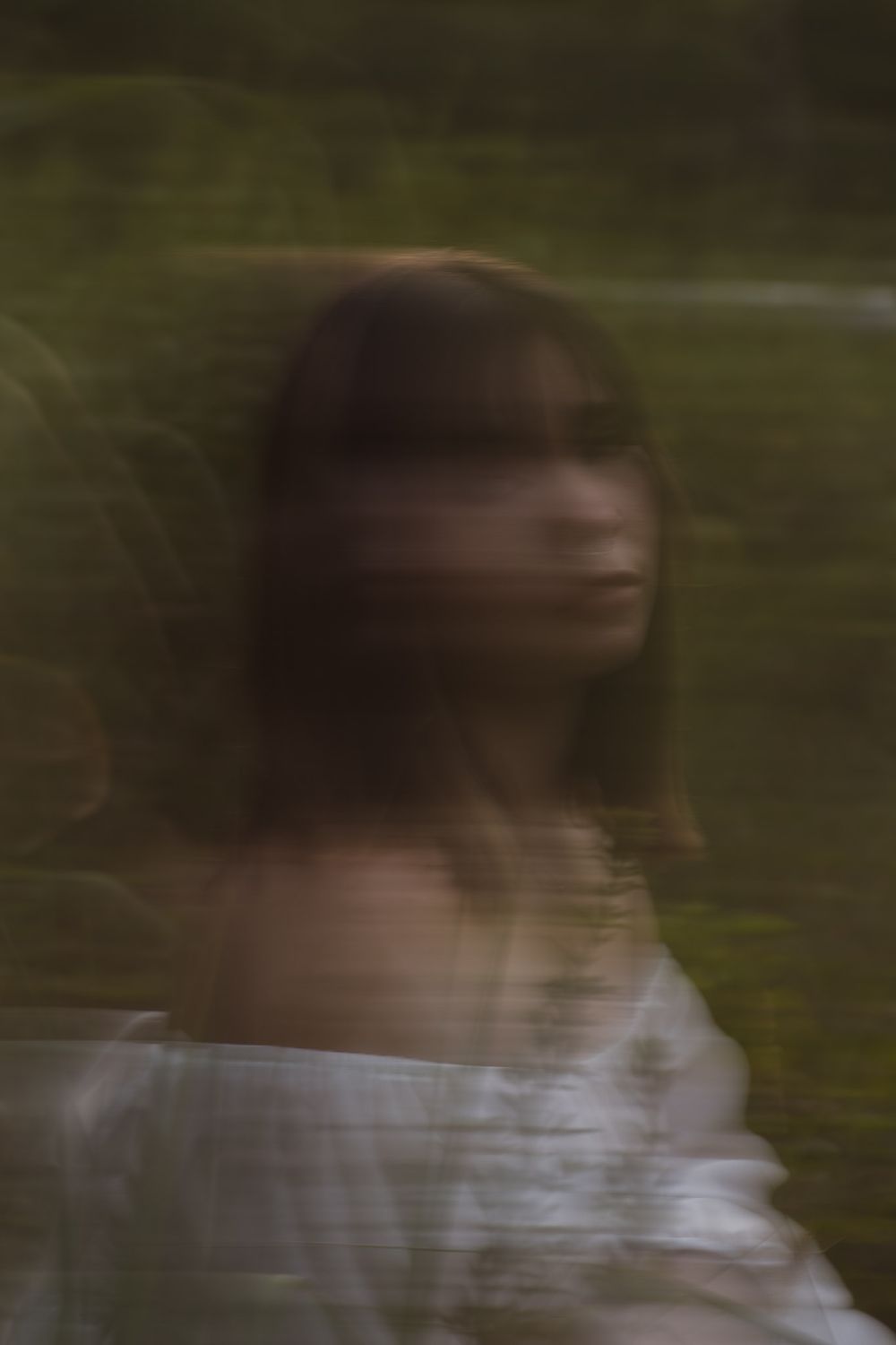 Long exposed image of a girl during a photo session in Joplin, Missouri.