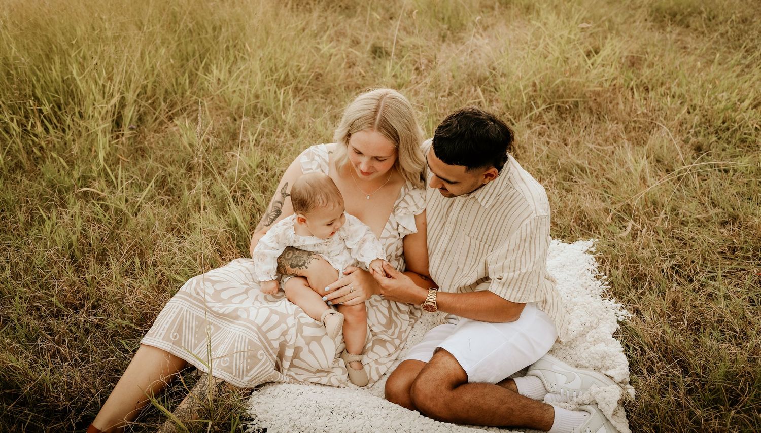 Cuddles with mum and dad