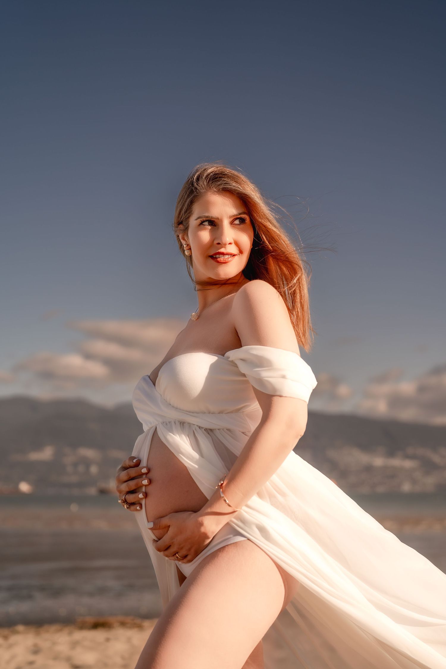 maternity session at the beach in Vancouver