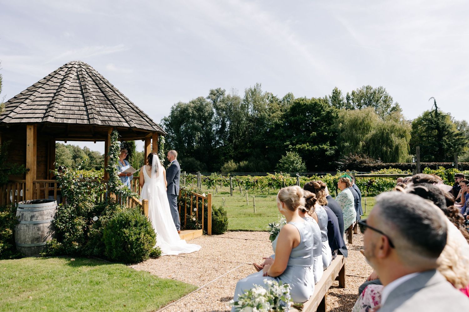 Candid wedding ceremony moments in the Vines at Wickham Estate
