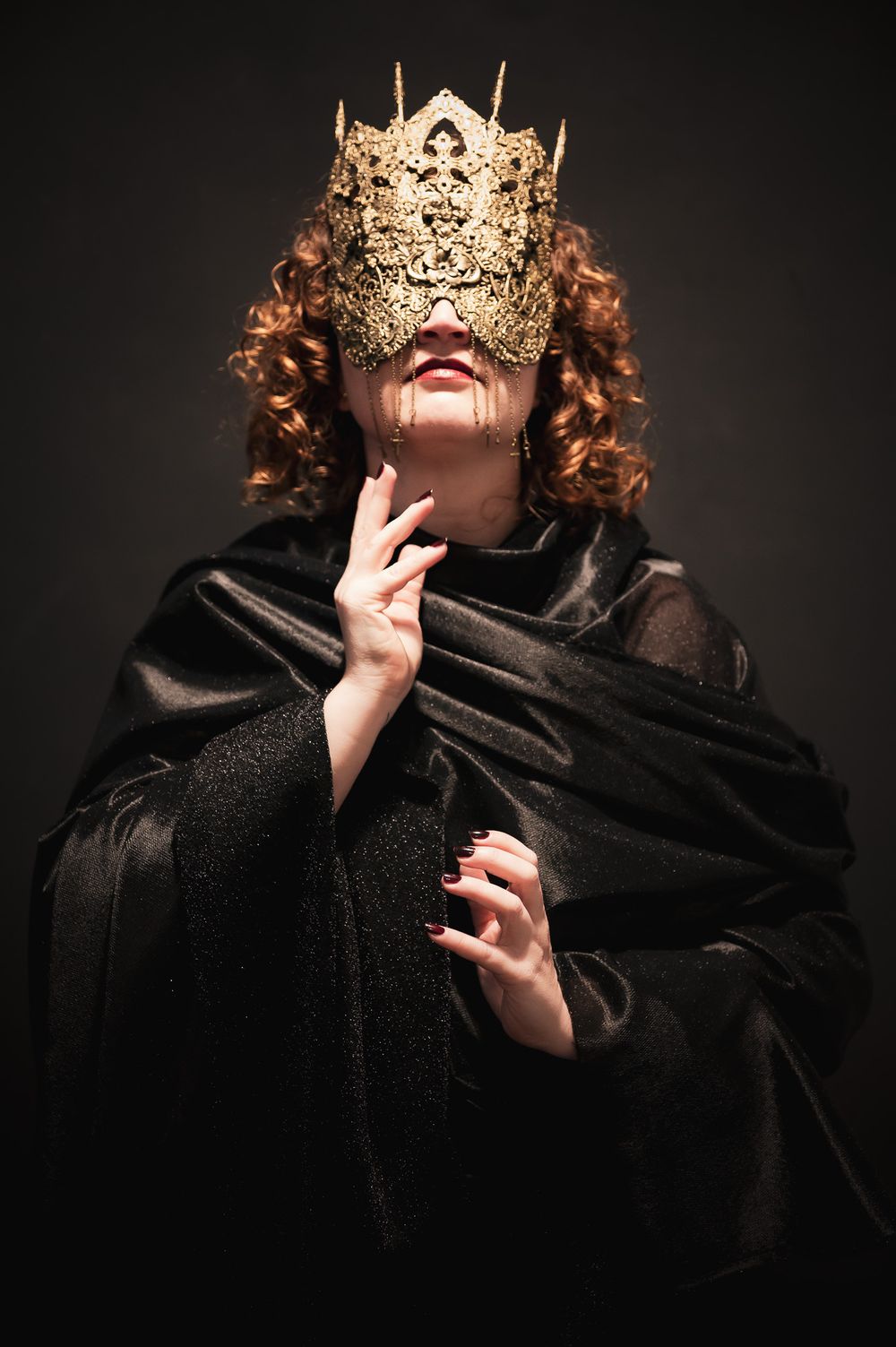 Portrait of person with mask