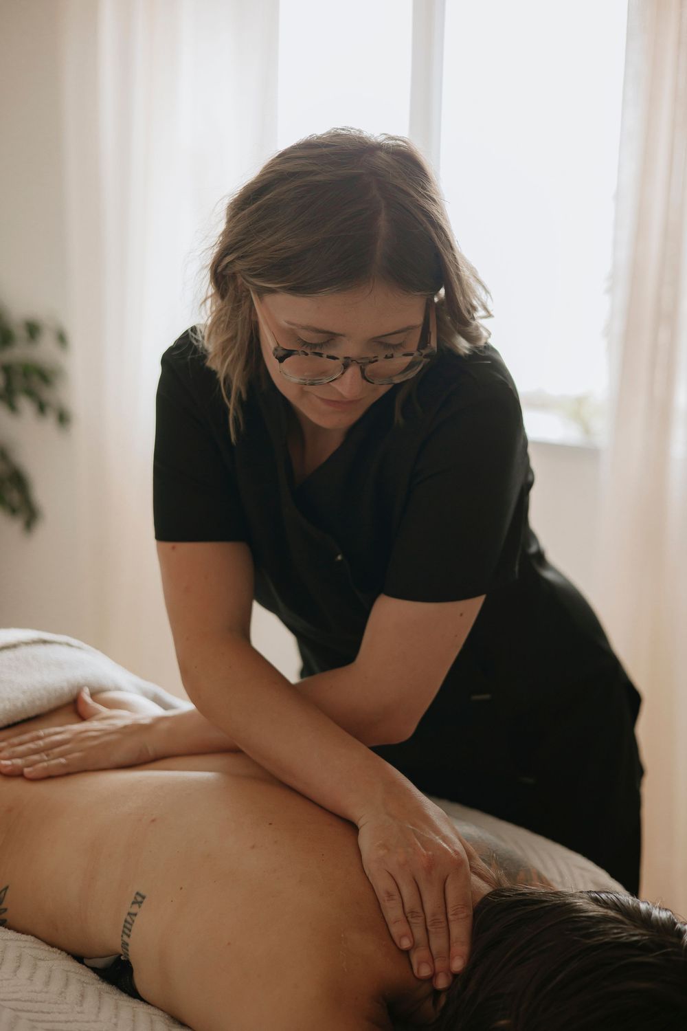 A brand photograph of massage at a beauty salon in Devon uk