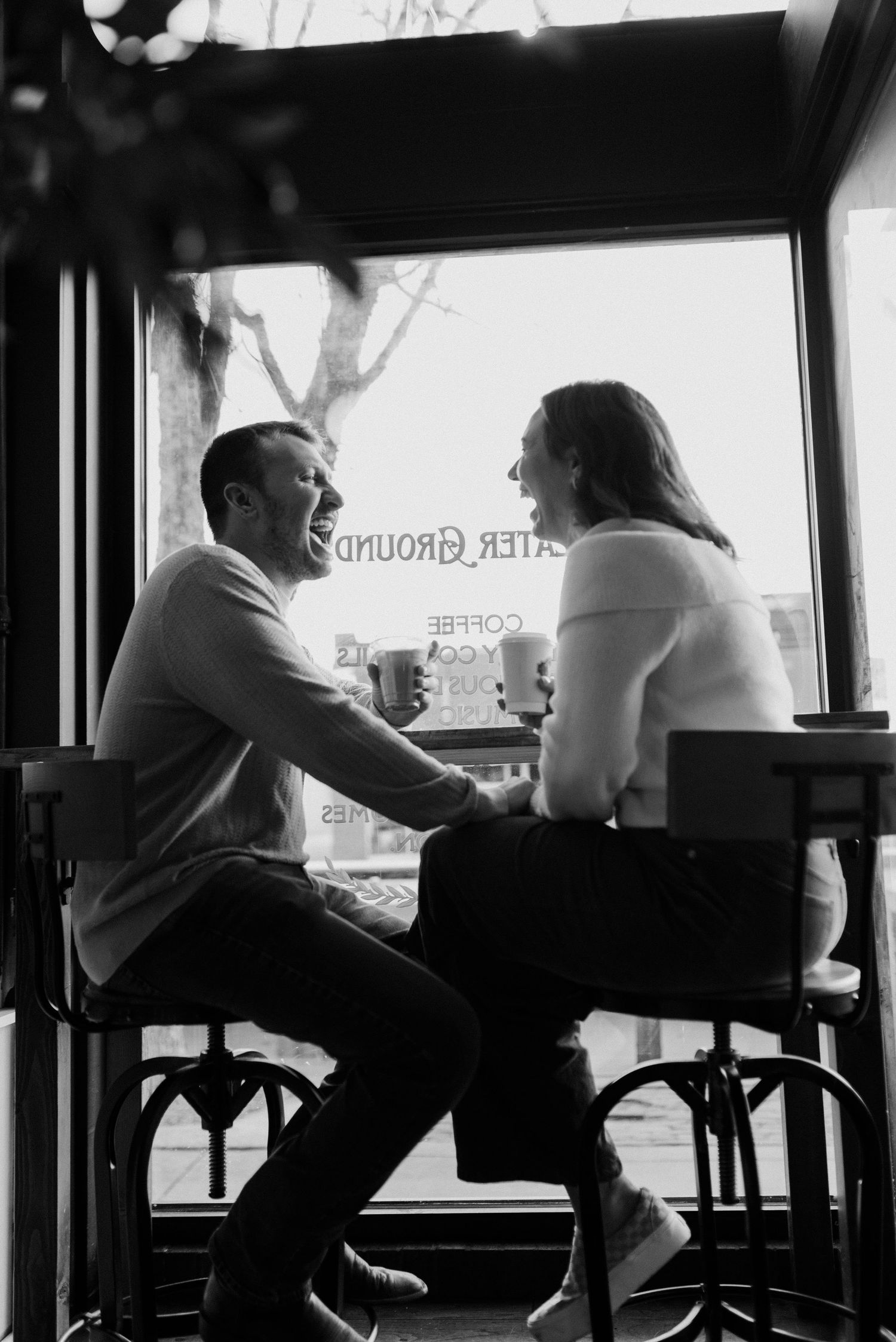 Coffee shop engagement session in Wichita, KS - Greater Grounds engagement pictures by Jessica Nadine Photography