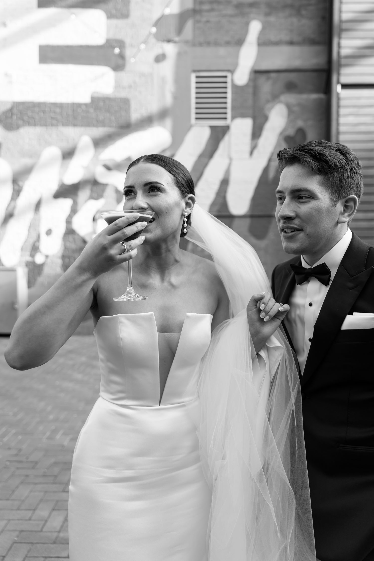 editorial wedding photo in a designer dress in milwaukee