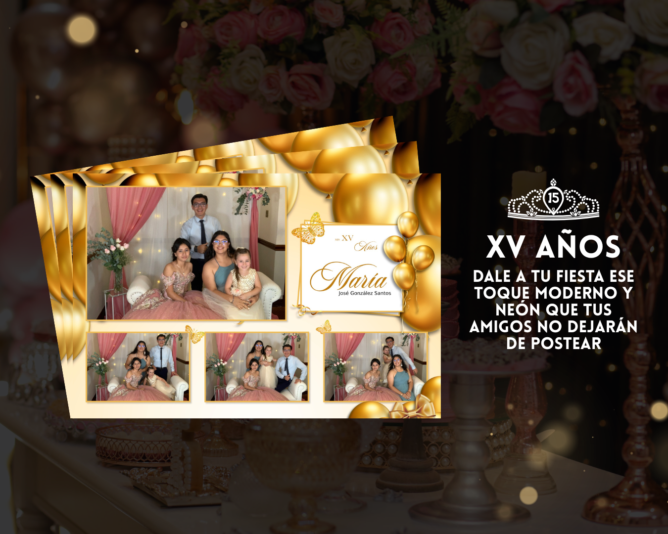 vogue booth para recuerdos divertidos en fiesta de XV años