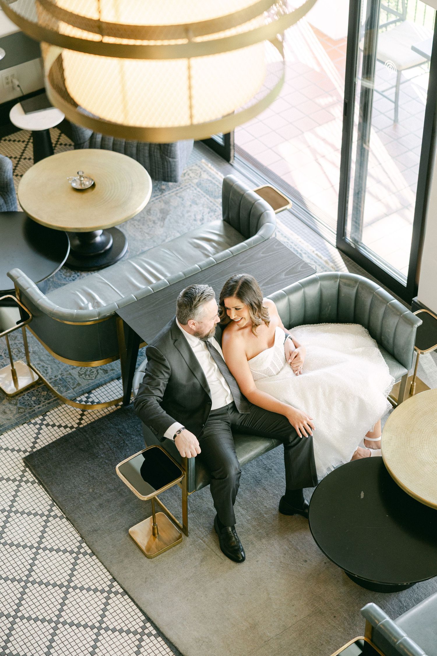 speakeasy or bar engagement session at the Wrigley mansion