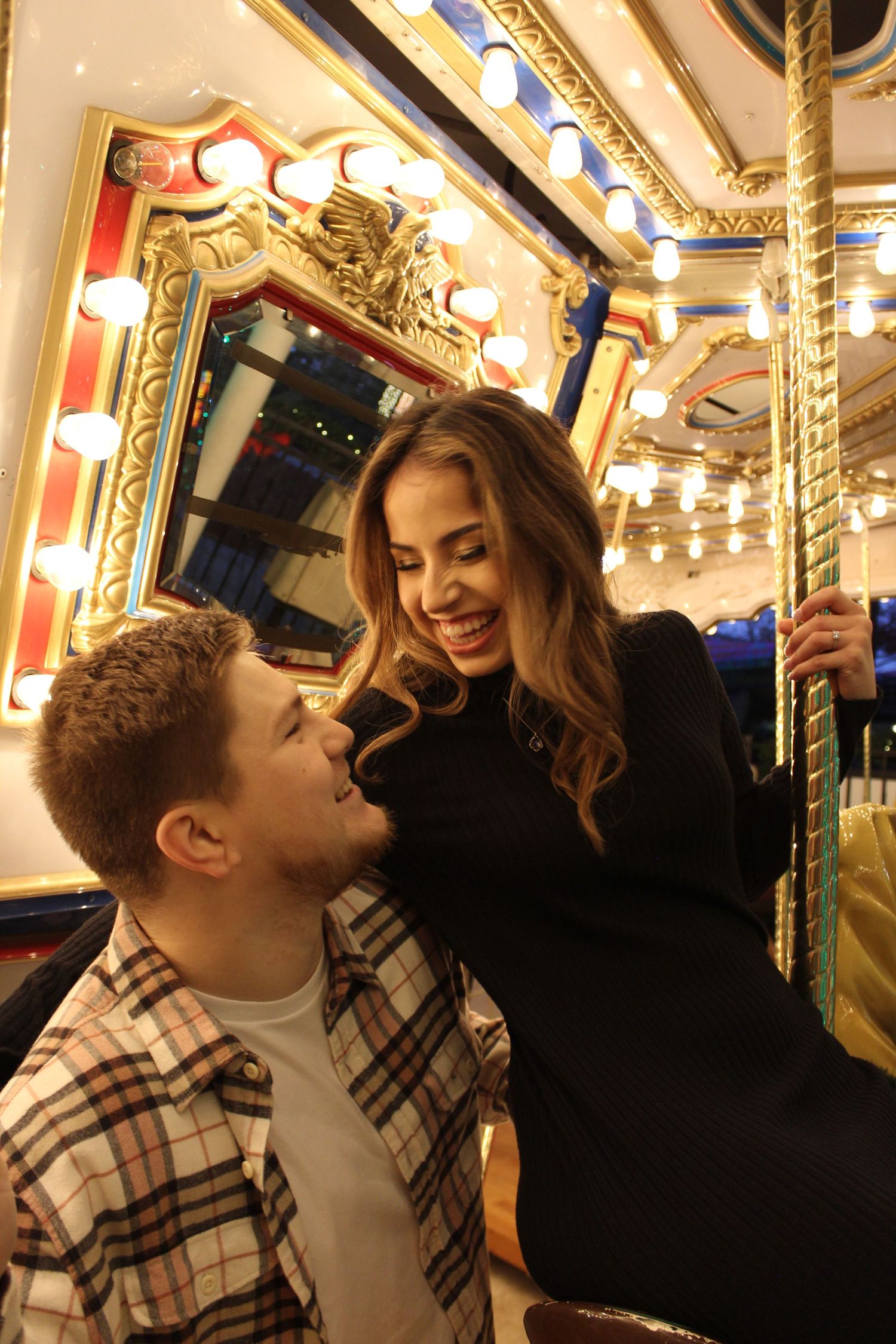 Oklahoma Engagement Photo Shot on Mo's Carousel