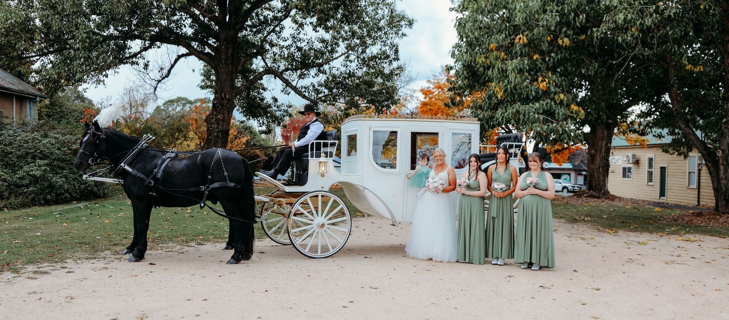 Wedding venue exterior with trees and decorative elements visible in rustic outdoor setting.