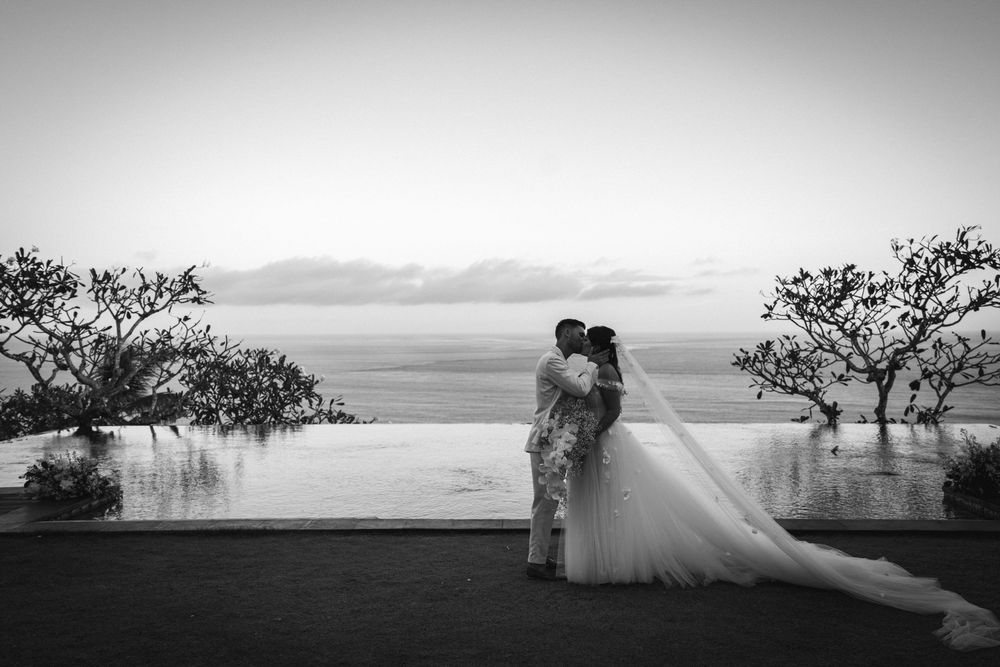 A collection of romantic black and white landscape photographs showcasing love in various scenic outdoor settings.