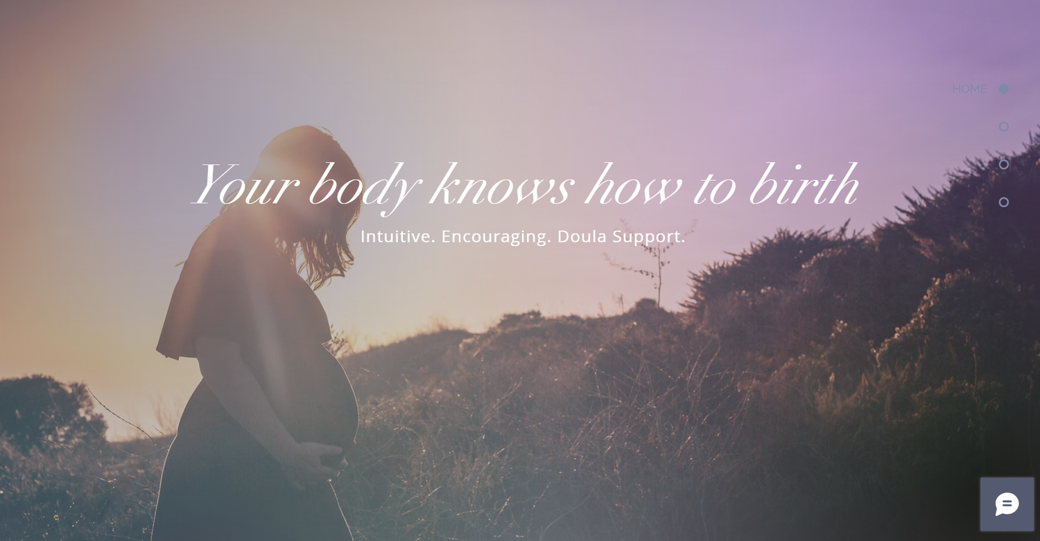 Silhouette of a pregnant woman outdoors at sunset with text Your body knows how to birth.