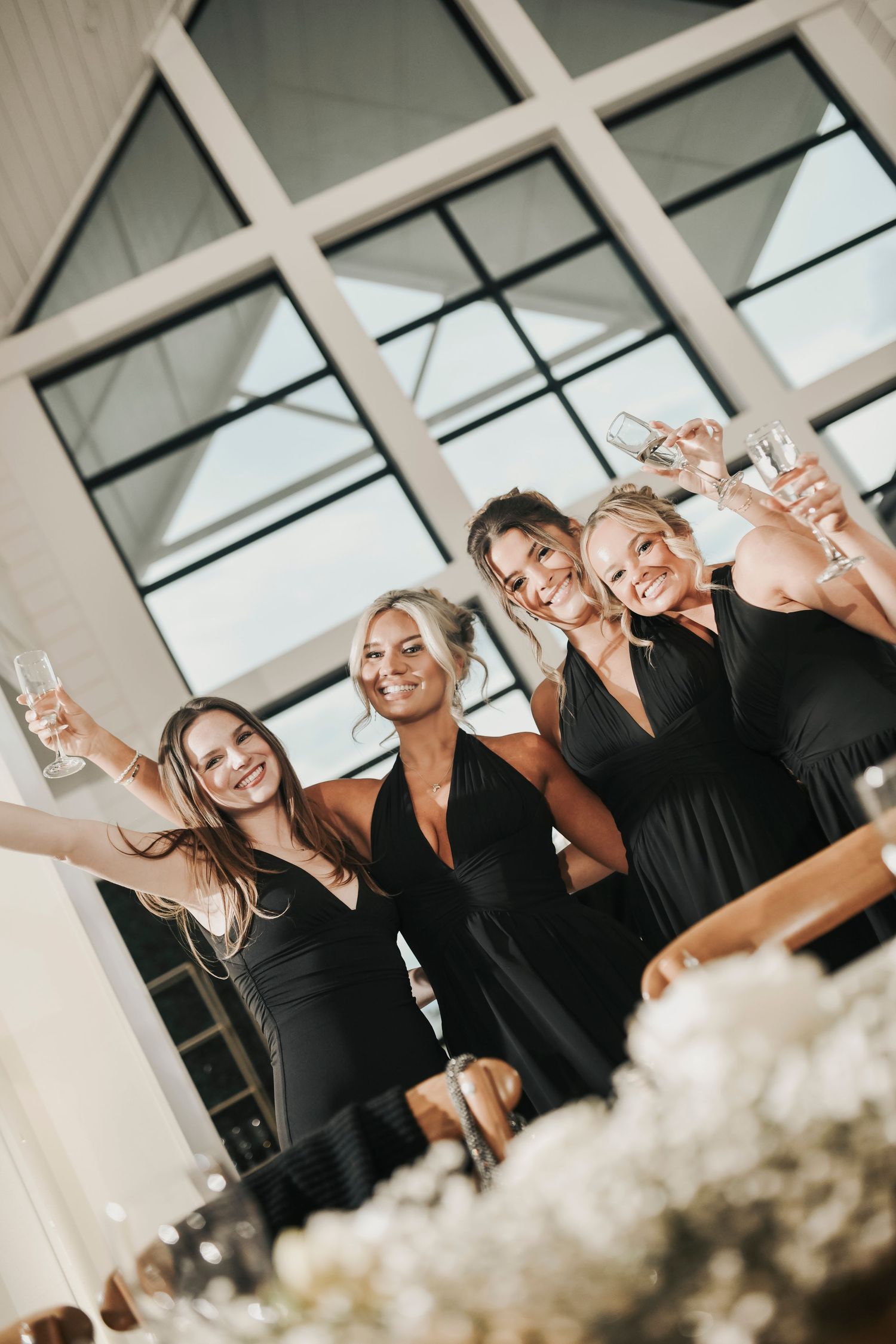 Wedding guests dancing and celebrating during elegant reception at The Gardenia
