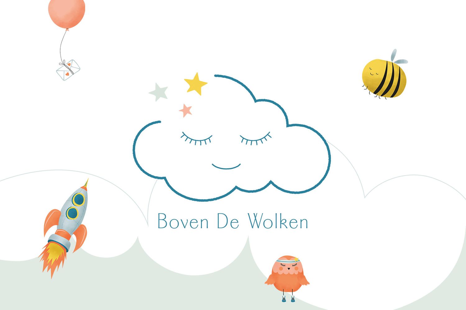Logo van Boven De Wolken, warme vrijwilligersorganisatie die ouders kostbare herinneringen schenkt na het verlies van een baby.