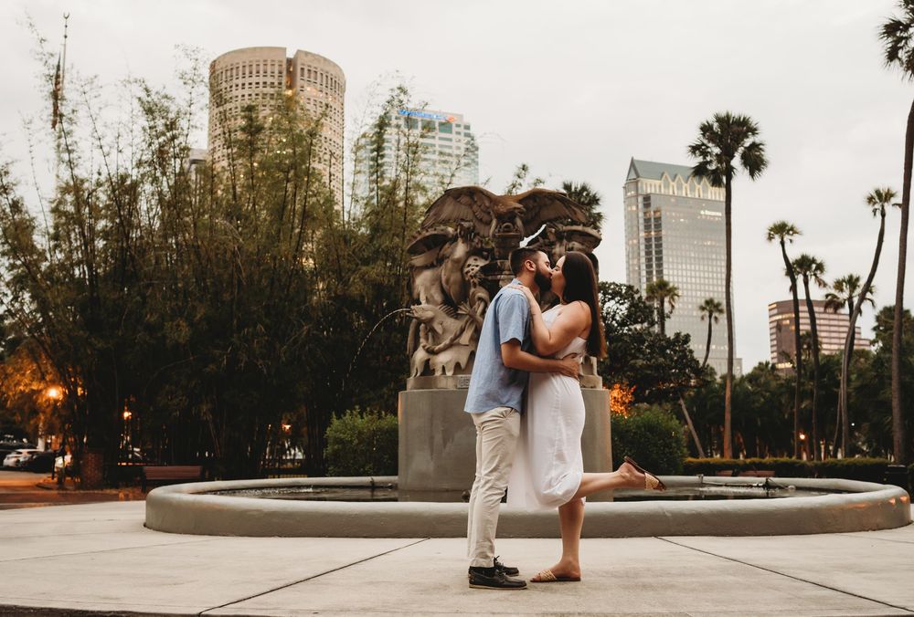 Elegant yet playful engagement photos at The Henry B. Plant Museum in Tampa Florida