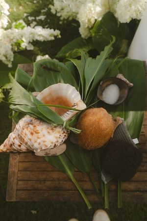 ceremony details at Kukuiula Kauai wedding by Kauai Wedding Photographer