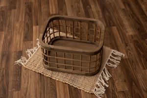 Brown slatted basket