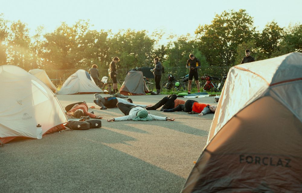 photo lors d'un bivouac de bikepacker