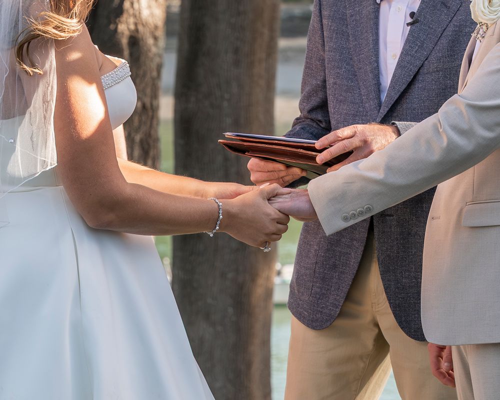 Coastal Maine wedding at the York Golf & Tennis Club featuring a waterfront ceremony, elegant blue‑and‑white country‑club reception décor, l
