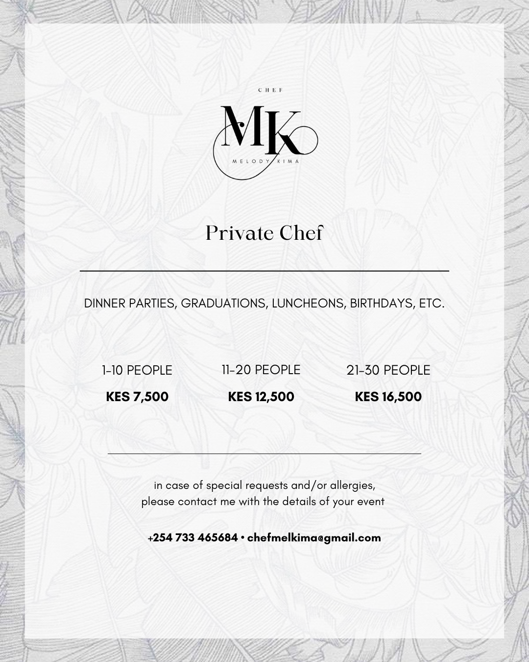 The Melodious Kitchen | Private Chef